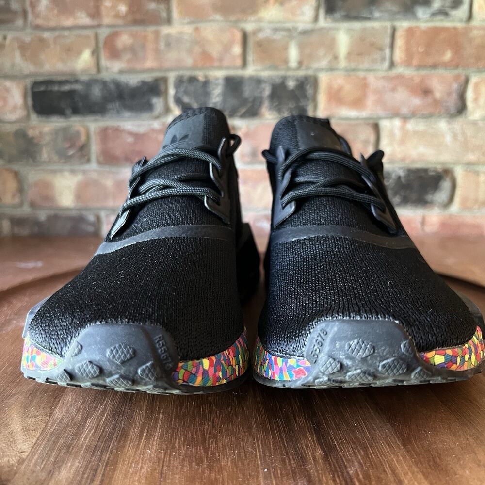 Adidas NMD R1 Confetti Sole Black Boost Foam Women's 8 Youth 7 Shoes Sneakers - Picture 8 of 16